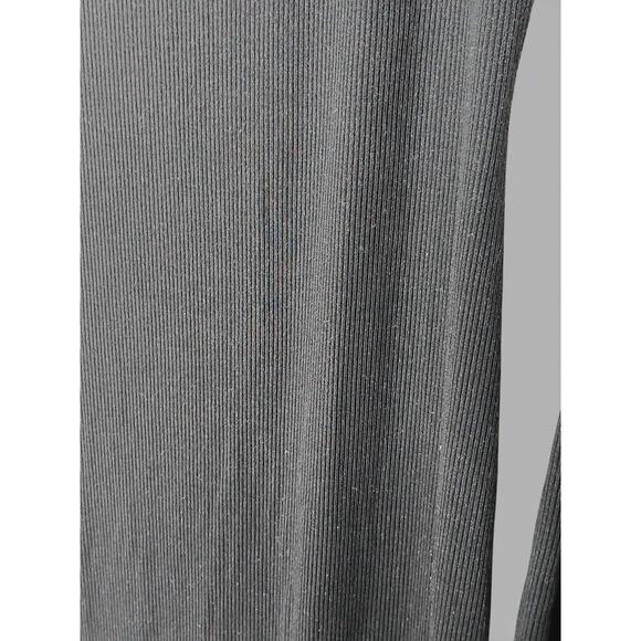 SKIMS Ribbed Long Sleeve Bodycon Maxi Dress Black Size XL Stretchy Form Fitting - Picture 7 of 13